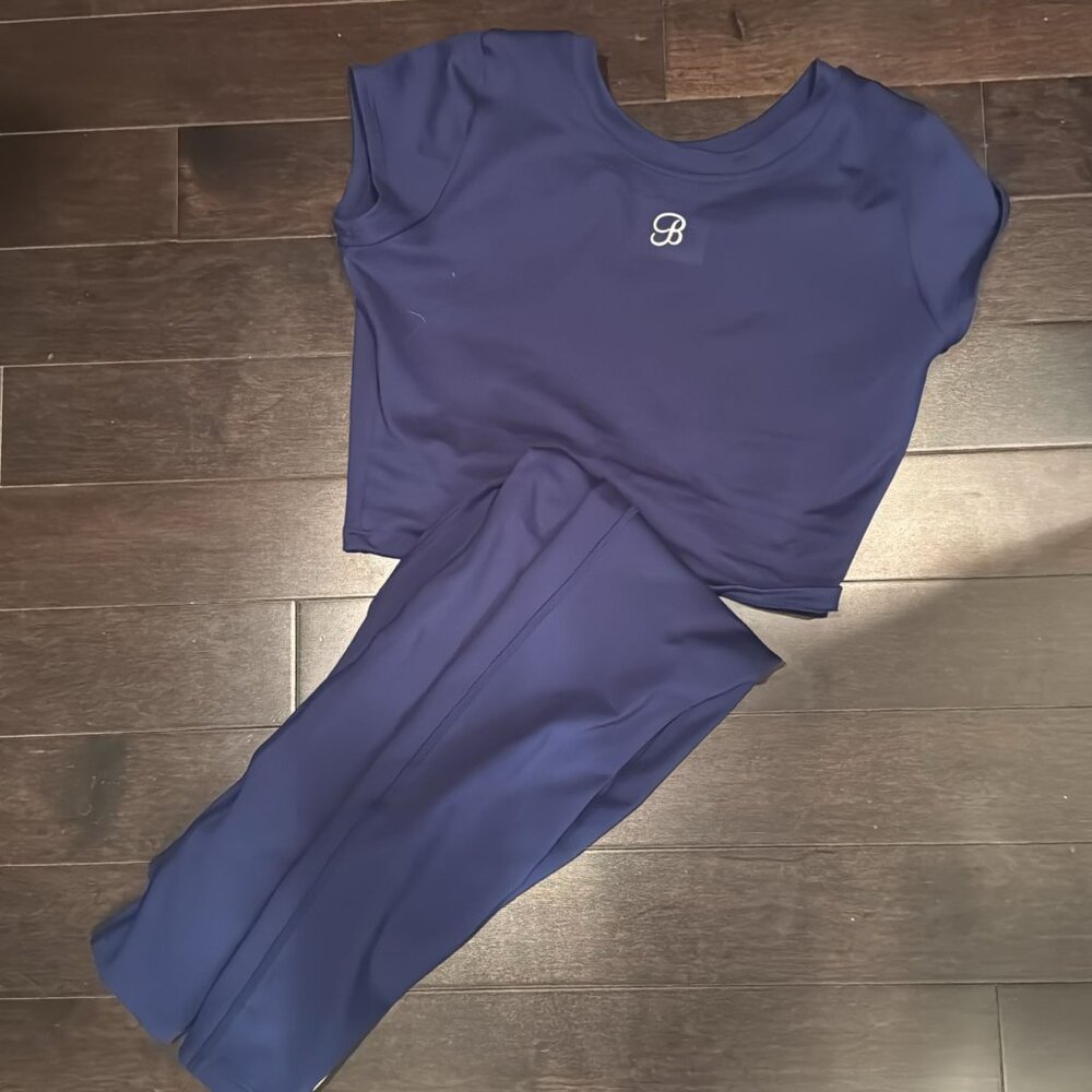 Fit Fam Active Tee M Smooth Leggings Royal Indigo